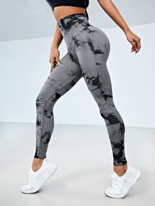 Sport Seamluxe Tie Dye Scrunch Butt Wideband Waist Sports Leggings