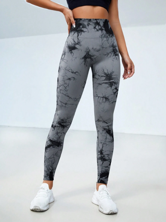 Sport Seamluxe Tie Dye Scrunch Butt Wideband Waist Sports Leggings