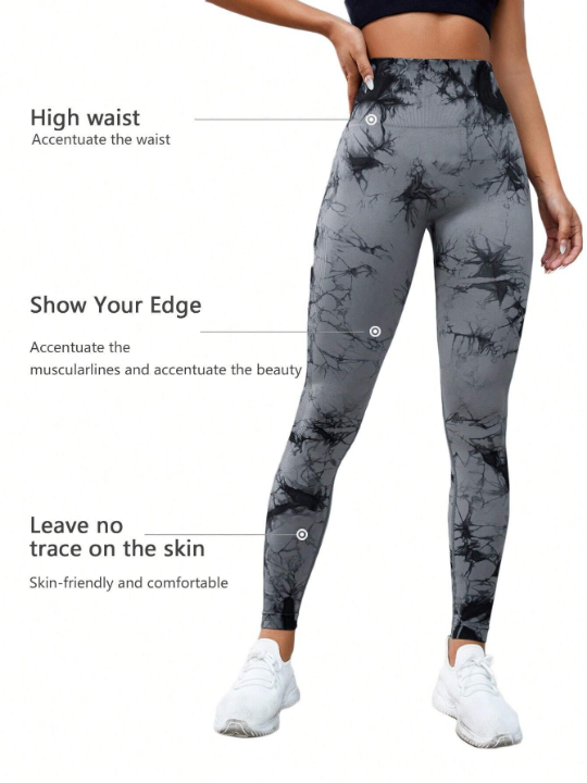 Sport Seamluxe Tie Dye Scrunch Butt Wideband Waist Sports Leggings