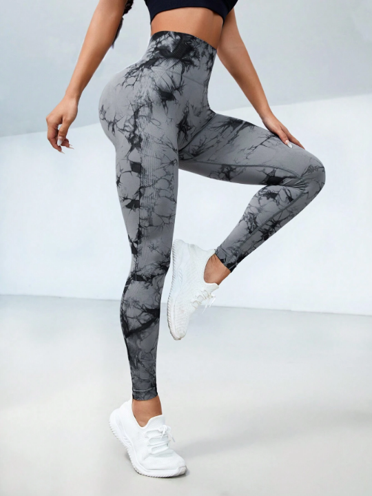 Sport Seamluxe Tie Dye Scrunch Butt Wideband Waist Sports Leggings