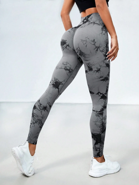 Sport Seamluxe Tie Dye Scrunch Butt Wideband Waist Sports Leggings