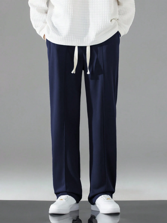 Men'S Solid Color Drawstring Waist Pants