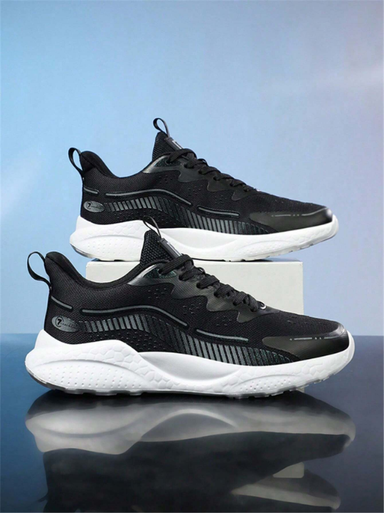 Couples' Breathable Mesh Running Shoes, Lightweight & Comfortable, Unique Design, Thick Sole, Height Increase, Trendy Korean Style Athletic Shoes