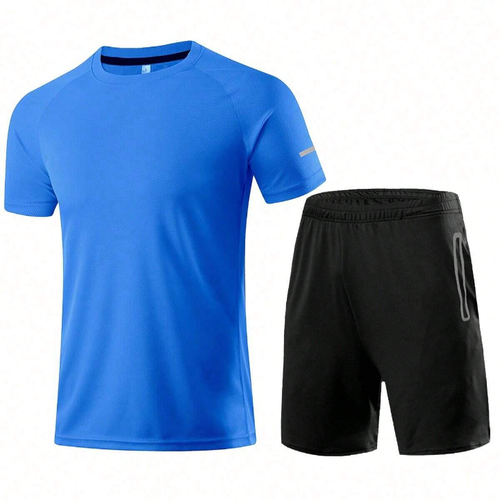 Men's Quick Dry Short Sleeve T-Shirt And Shorts Set, Casual Sports Training Running Workout Outfit Gym Clothes Men, Athletic Suit, Tracksuit Men Shorts Set