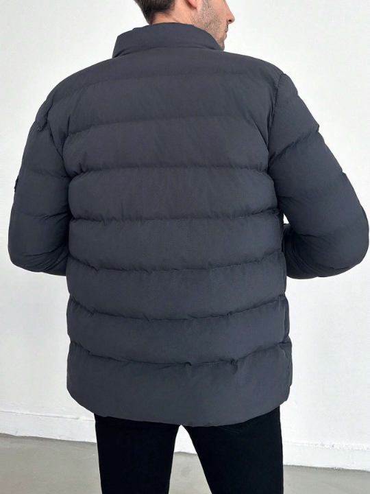 Men'S Stand Collar Padded Coat