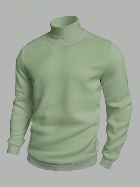 Manfinity Homme Men's Solid Color High Collar Sweatshirt