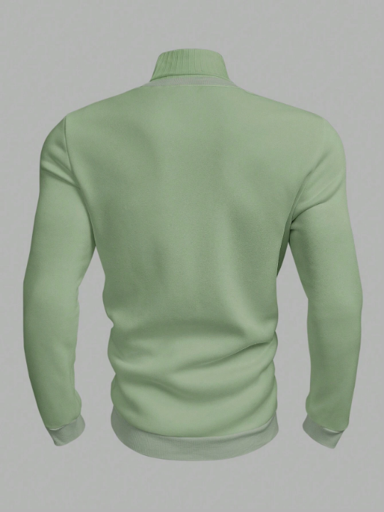 Manfinity Homme Men's Solid Color High Collar Sweatshirt