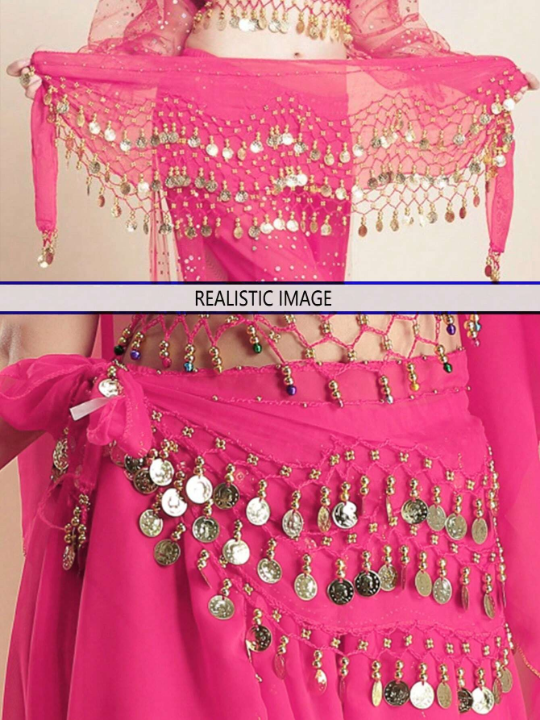 1pc Women's Belly Dance Waist Chain, Dance Costume, Festival Performance Scarf, Chiffon Waist Chain, Waist Belt, Waist Decoration, Waist Skirt Boho