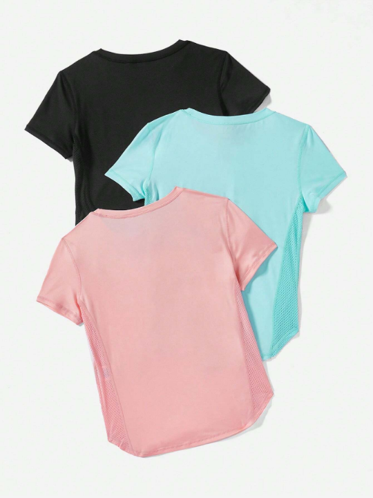 Tennis Basic Solid Color Round Neck Short Sleeve Sports T-Shirt