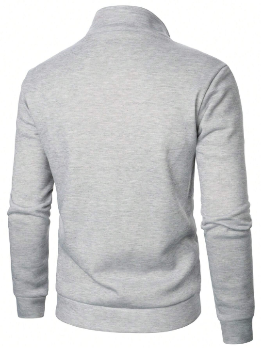 Manfinity Men's Half Zippered Long Sleeve Sweatshirt