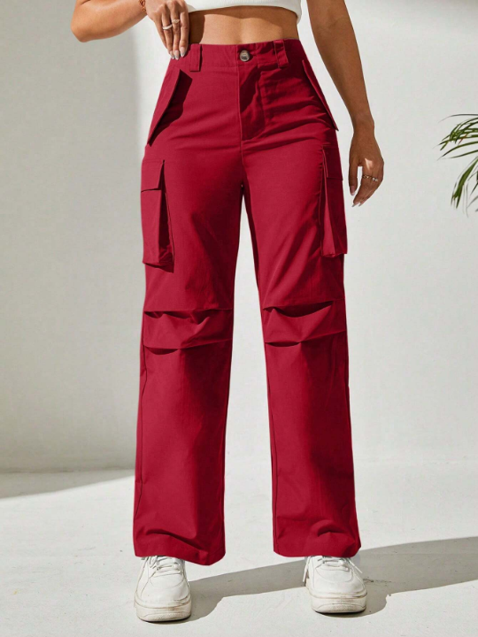 PETITE Women's Solid Color Cargo Pants