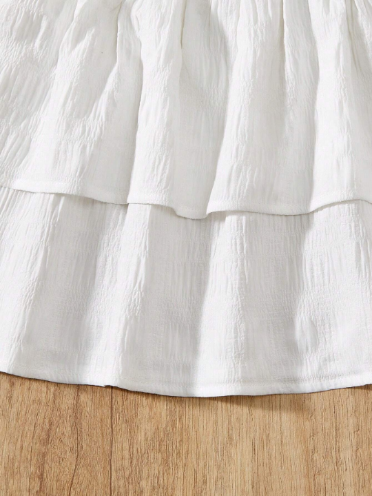 Tween Girls' Ruched Waist Double Tiered Frill Hem Skirt