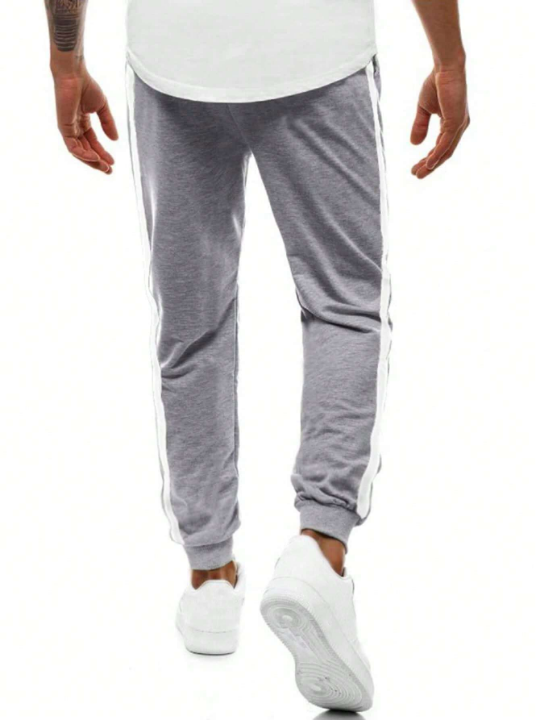 Manfinity Homme Men's Colorblock Casual Loose-Fitting Sweatpants With Adjustable Drawstring Waist