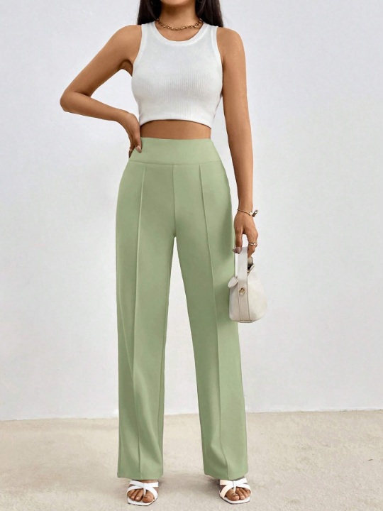 Priv Solid Color Straight Pants