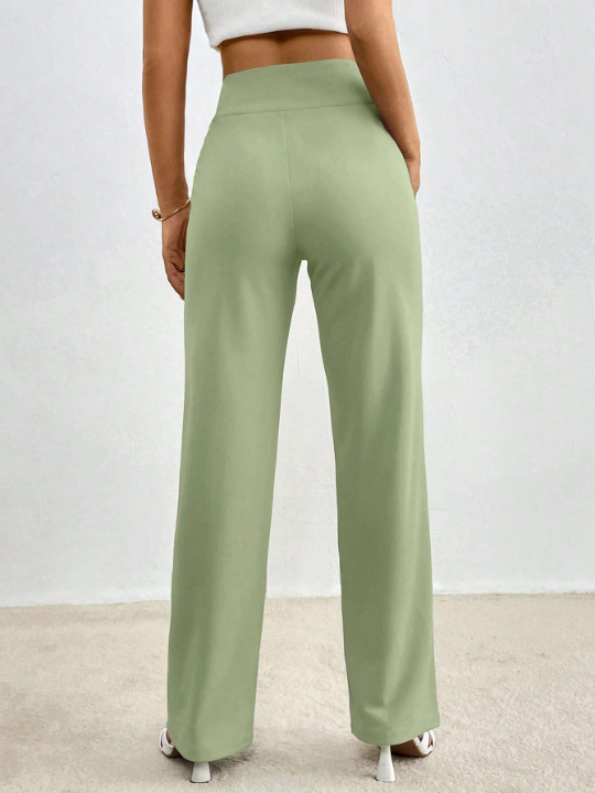 Priv Solid Color Straight Pants
