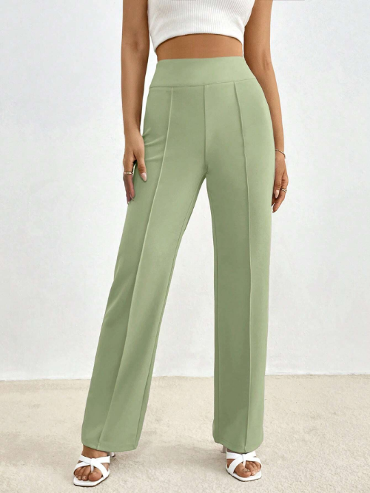 Priv Solid Color Straight Pants