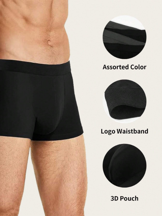 Men 7pcs Breathable Modal Microfiber Trunks Solid Boxer Brief