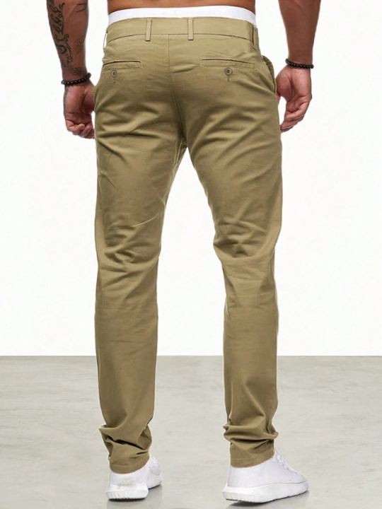 Manfinity Men's Solid Color Pants With Pockets