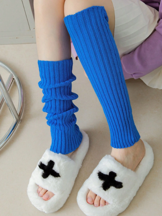1pair Warm Foot Shoes Jk Uniform Puff Socks - Korean Lolita Style Loose Women's Socks - Elephant Design Leg Warmers