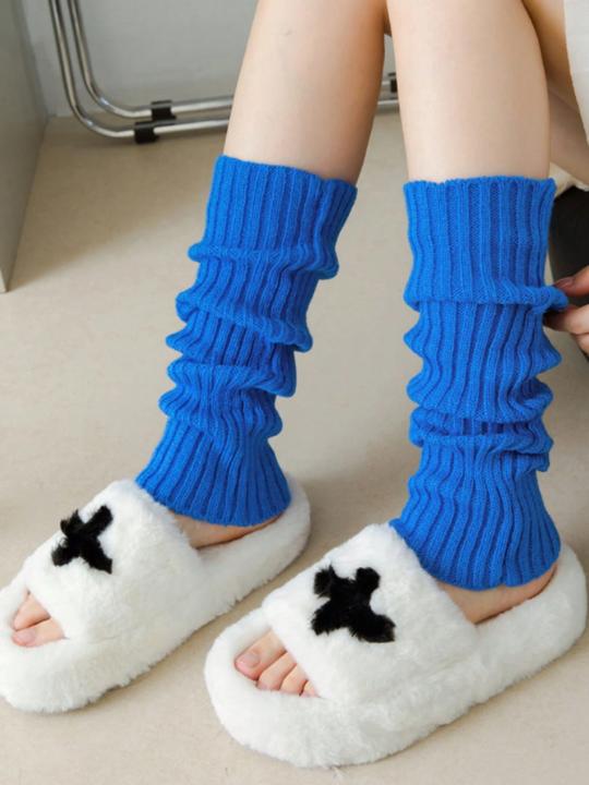 1pair Warm Foot Shoes Jk Uniform Puff Socks - Korean Lolita Style Loose Women's Socks - Elephant Design Leg Warmers