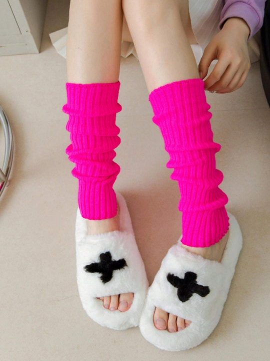 1pair Warm Footwear Jk Uniform Bubble Socks, Fashionable Korean Lolita Style Loose Socks For Girls, All-Match Elephant Print Thigh-High