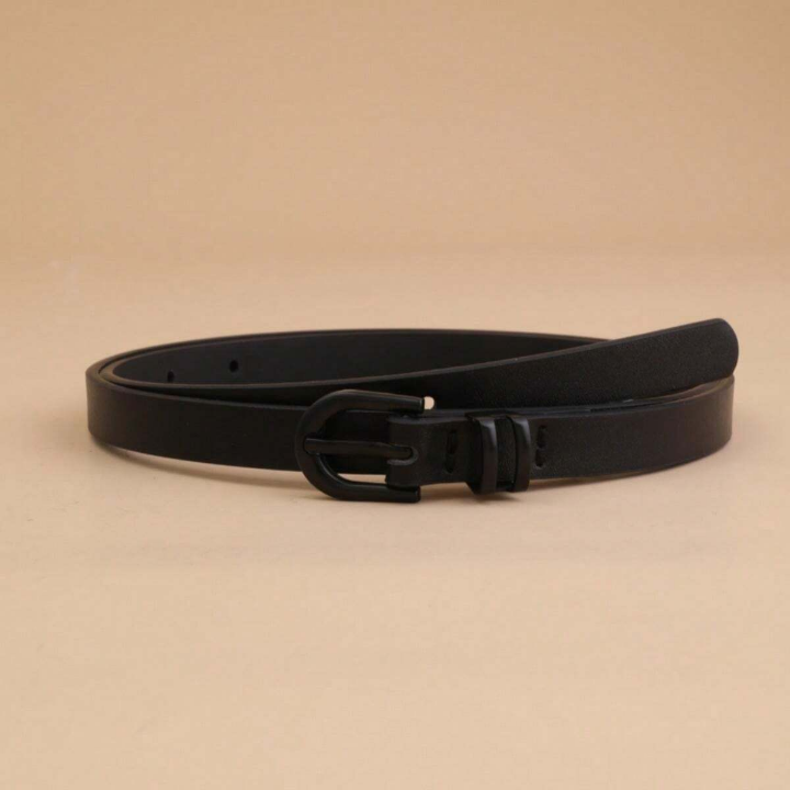 Ladies' Simple & Fashionable U-Shaped Buckle Leather Belt Decorative Waistband Fits All