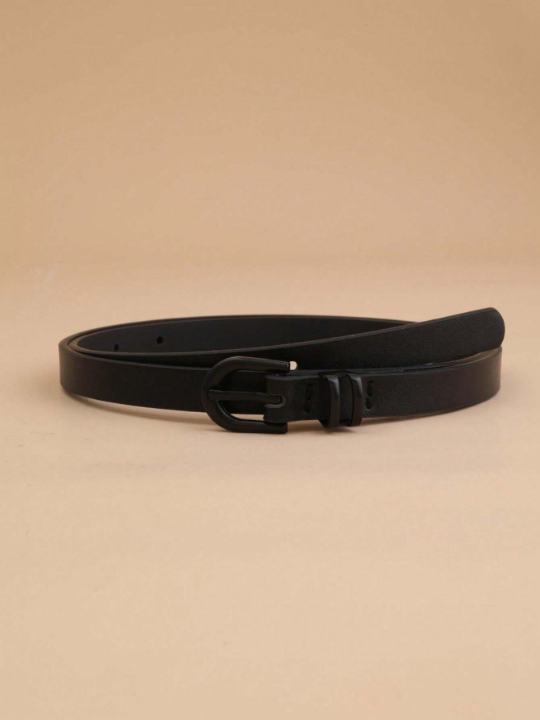 Ladies' Simple & Fashionable U-Shaped Buckle Leather Belt Decorative Waistband Fits All
