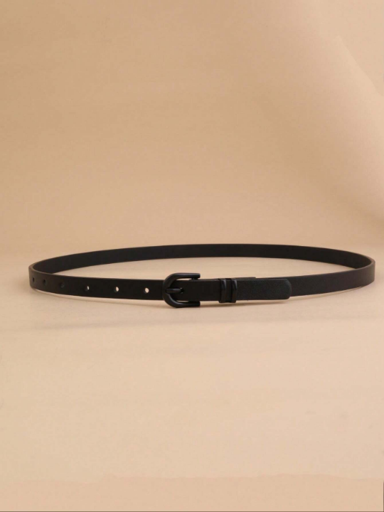 Ladies' Simple & Fashionable U-Shaped Buckle Leather Belt Decorative Waistband Fits All