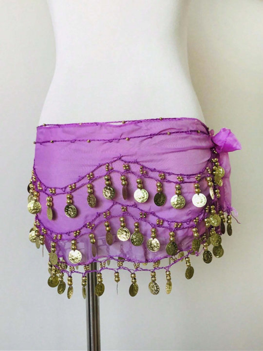 1pc Women's Belly Dance Waist Chain Dance Costume Festival Performance Waist Scarf Chiffon Belly Chain