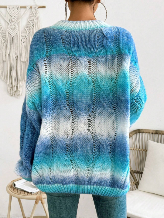 Frenchy Women's Ombre Lantern Sleeve Sweater