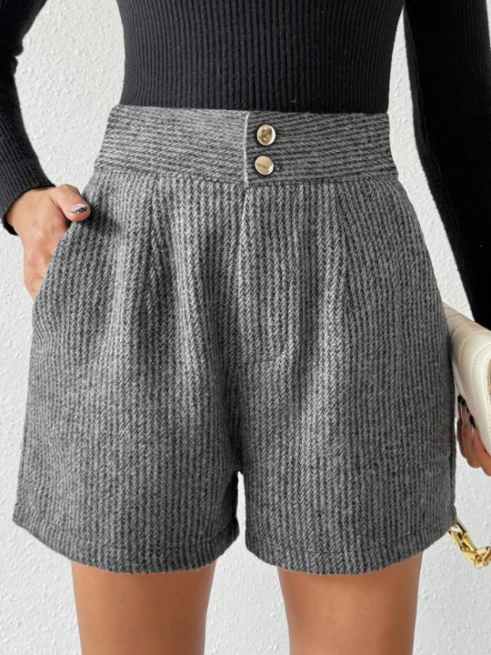 Priv High Waist Slanted Pocket Shorts