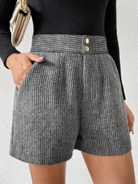 Priv High Waist Slanted Pocket Shorts