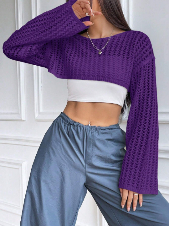 1pc Sexy Loose Ultra Crop Sweater