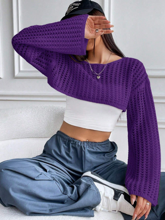 1pc Sexy Loose Ultra Crop Sweater