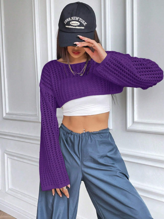 1pc Sexy Loose Ultra Crop Sweater