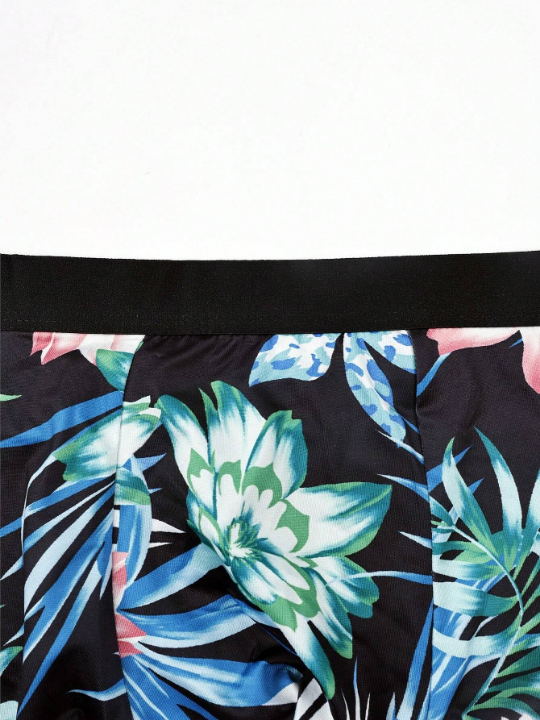 Men's Tropical Plant Print Boxer Briefs