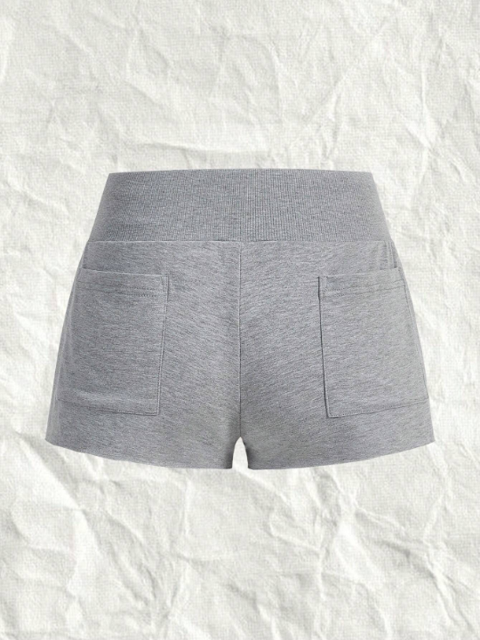 EZwear Drawstring Waist Solid Shorts