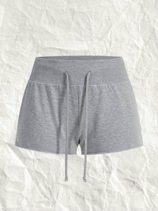 EZwear Drawstring Waist Solid Shorts