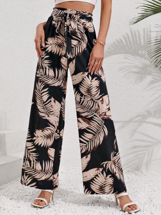 LUNE Random Tropical Printed High Waisted Pants