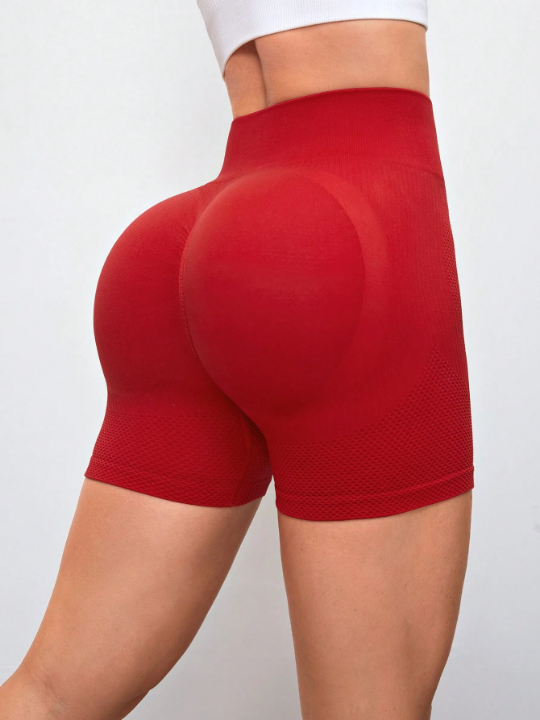 Solid Color Slim Fit Sports Shorts