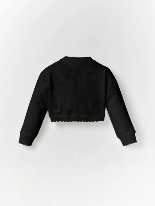 Baby Girl Long Sleeve Single-Breasted Cardigan