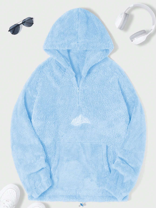 Manfinity Sporsity Men'S Embroidered Plush Hoodie