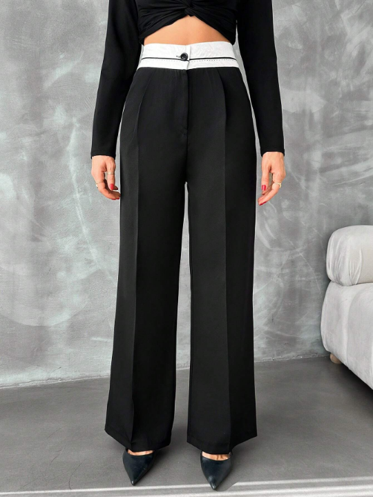 Women'S Color Blocking Straight Leg Pants