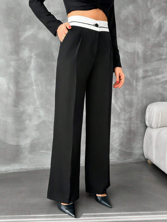 Women'S Color Blocking Straight Leg Pants