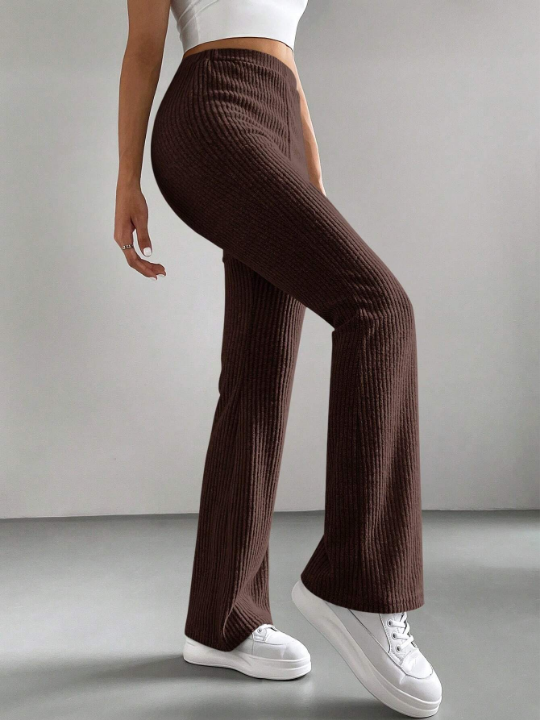 EZwear Solid Color High Waisted Pants