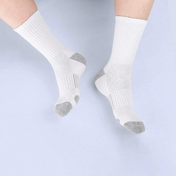 5 Pairs Men's Arch Compression Boot Athletic Sport Socks Running Hiking Breathable Crew Socks