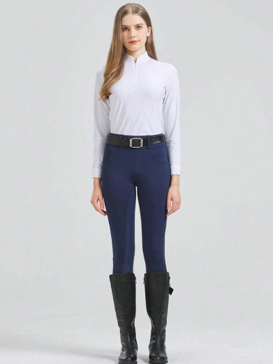 Ladies' Silicon Printed Horse Riding Pants High Stretch Wear-Resistant Equine Apparel Tights