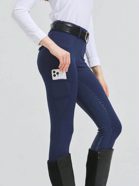 Ladies' Silicon Printed Horse Riding Pants High Stretch Wear-Resistant Equine Apparel Tights