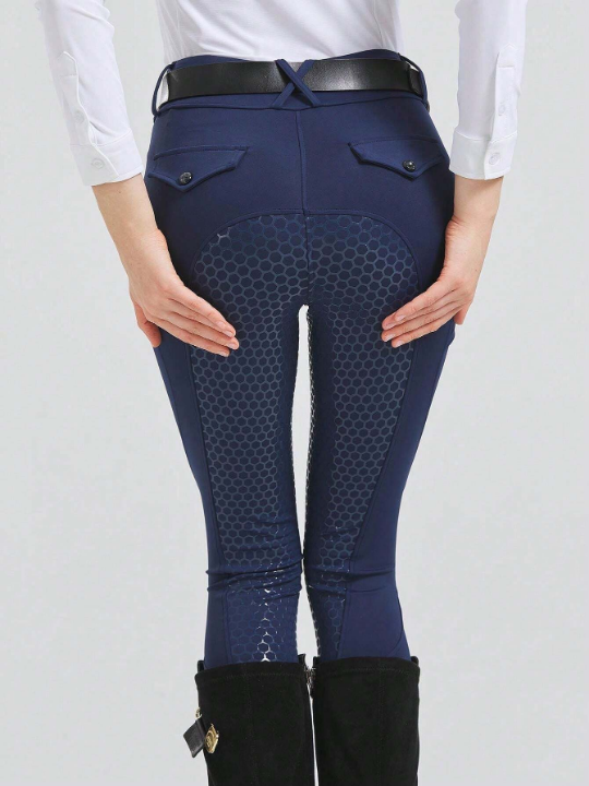 Ladies' Silicon Printed Horse Riding Pants High Stretch Wear-Resistant Equine Apparel Tights