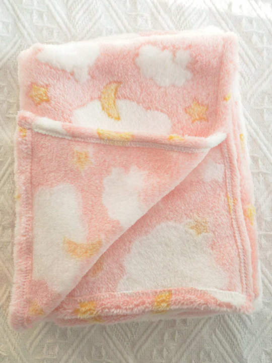 1pc Soft Flannel Baby Swaddle Blanket, Unisex Plush Infant Blanket, Portable Baby Bed Quilt, Suitable For Baby Stroller And Both Boys And Girls